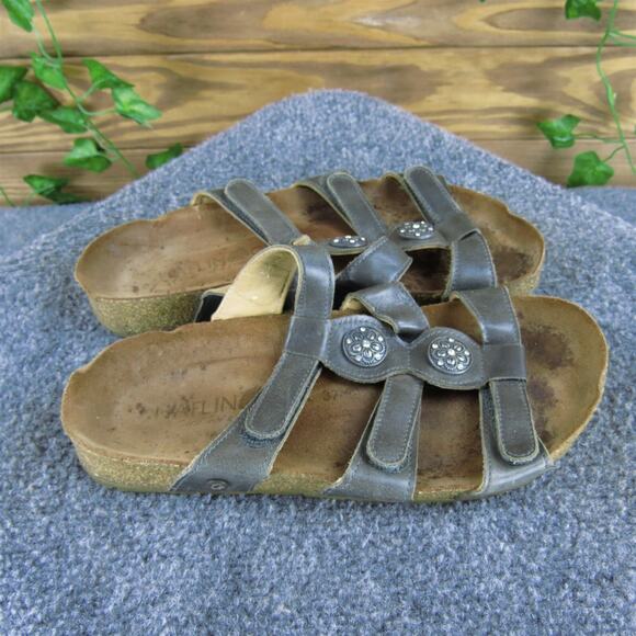 Haflinger‎ Women's Slide Blue Leather Sz 37 Medium Used 2025 - Picture 3 of 6